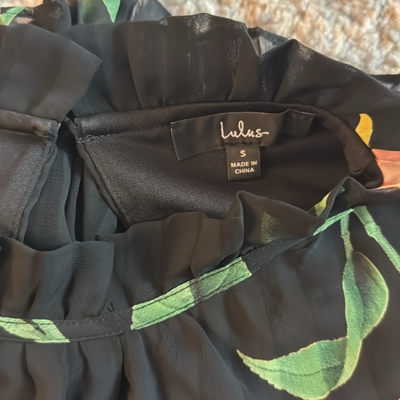 Lulus Talking Sweet Black Floral Print Long Sleeve Cutout Romper - Size S - Picture 6 of 6